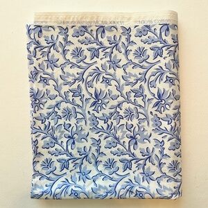 Vintage Laura Ashley cotton fabric blue white floral flowers yardage botanical